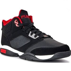 FUBU Men's Zone High-top Basketball Black Red Athletic Shoes Sz 13 New W/tag
